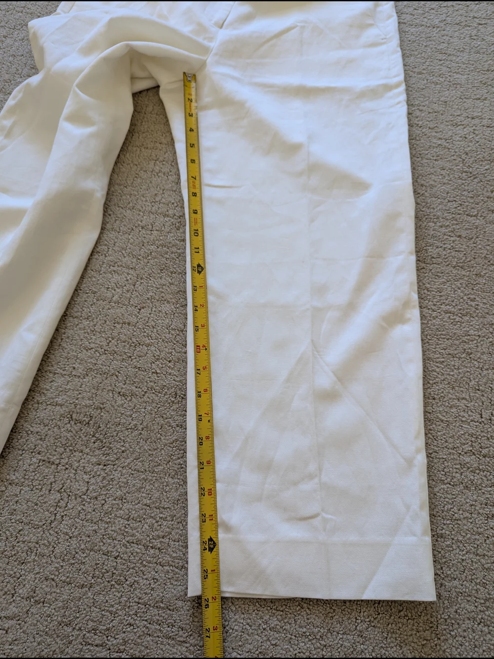 BANANA REPUBLIC Italian Cotton Linen Pants Seahaven Straight Women 10 Ivory Work